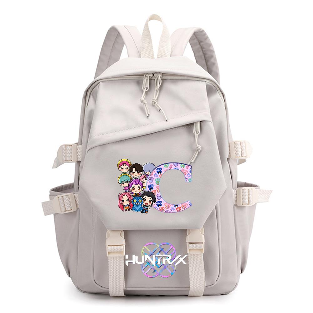 26 Englische Buchstaben Kpop Dämonenjäger Bedruckter Rucksack für Teenager Junge Mädchen Zurück zur Schule Schultasche Schüler Buchtasche Damen Reisetasche Kindergeschenk
