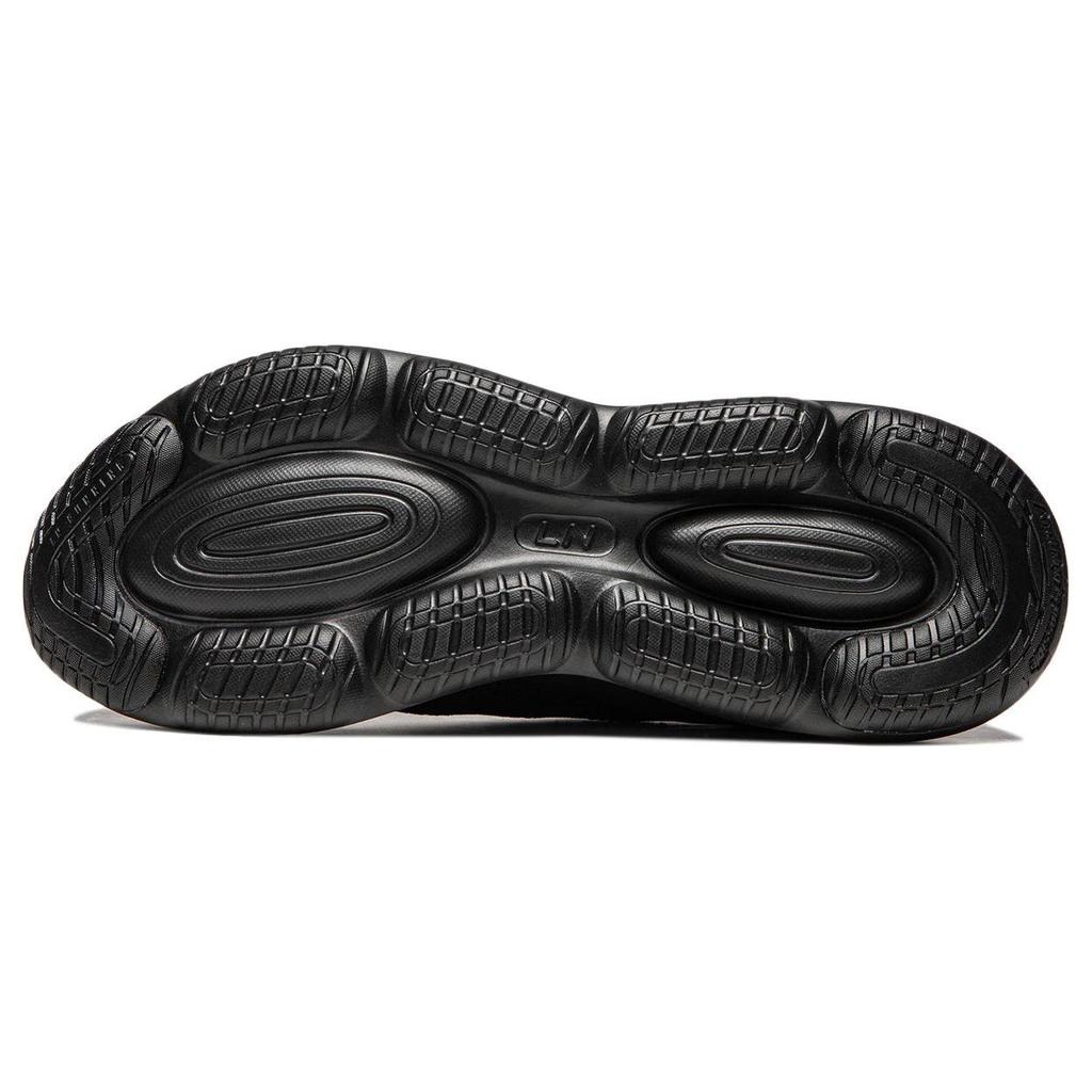 Li Ning Cloud Comfort Cushioning Slip Resistant Abrasion Resistant Breathable Rebound Low top Casual Shoes Men's Black AGLU169-3