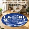 Round Rug Custom NameLamine Yamal Pattern Non Slip Carpet Home Floor Decor