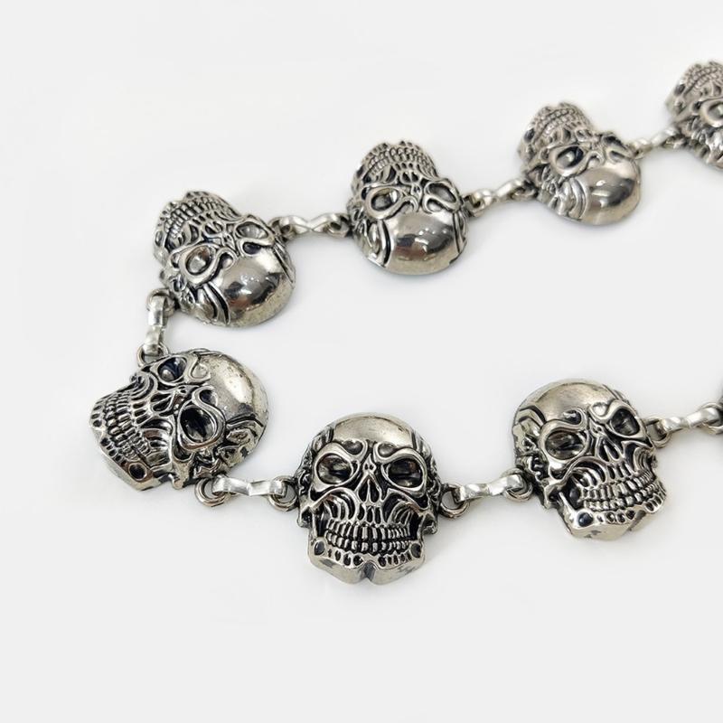 Edgy Waist Belt Stylish Carved Skull Waist Chain Belt Elaborate Chain Belly Chain for Belly Dance Waist Chain