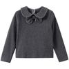 Hacikis Girls' Winter Fleece Bow Collar T-Shirt