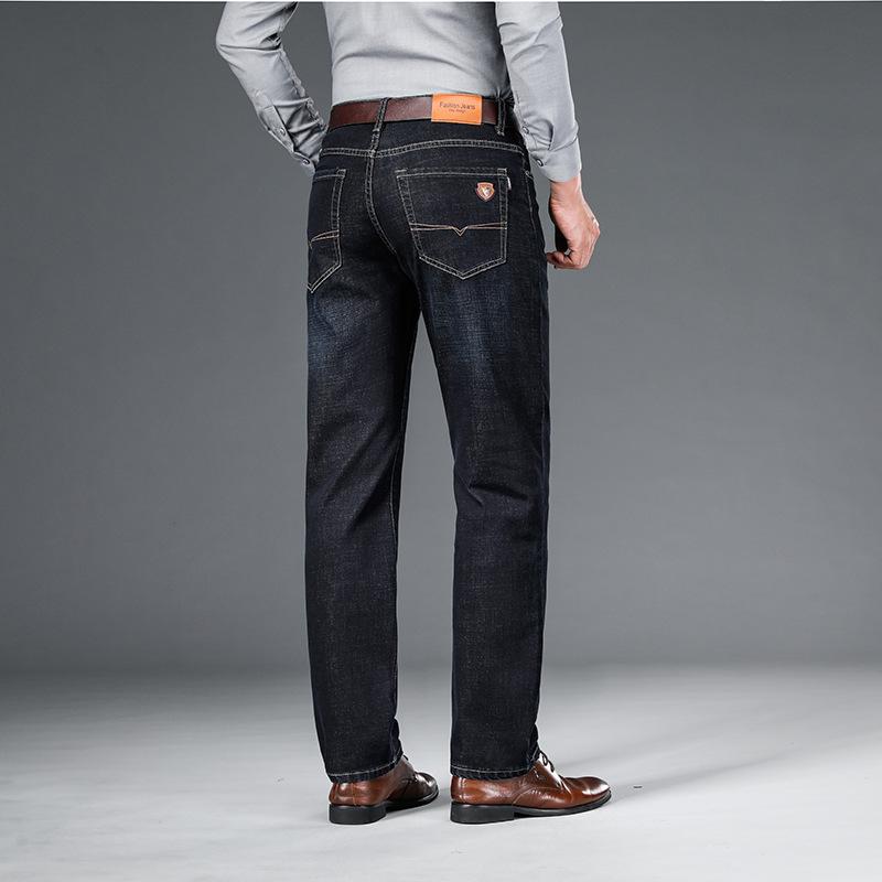 Jeans für Herren im mittleren Alter, elastische Baumwoll-Freizeithose für Herren, Jeans für Herren im Frühlingsstil