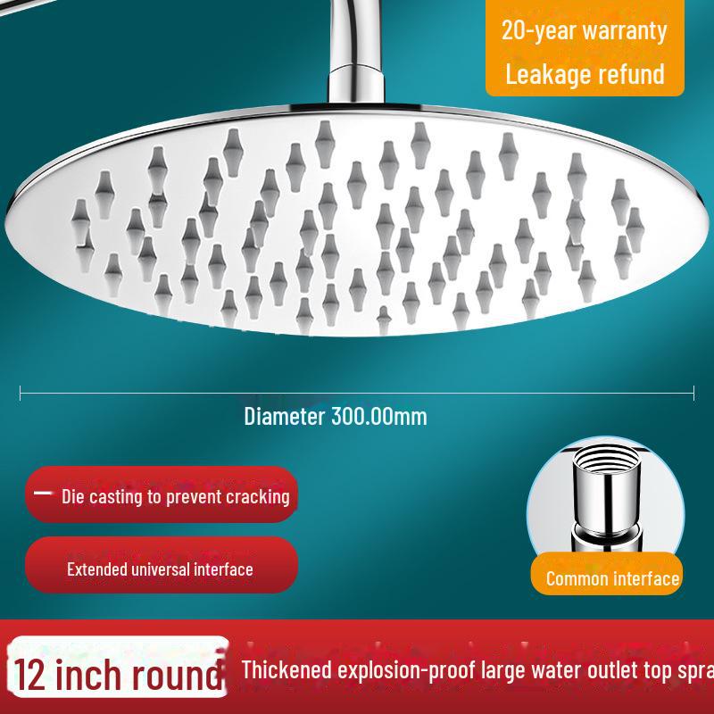 

Регулируемая душевая лейка из нержавеющей стали (6/8/10 дюймов) - Накладной дождеприемник с функцией усилителя