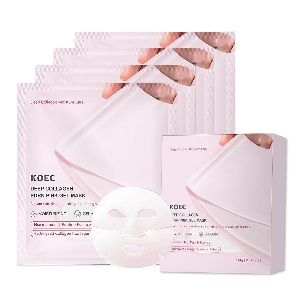 KOEC Pink Peptide Collagen Firming Transparent Mask Hydrating Brightening Sheet Mask 5 Pack