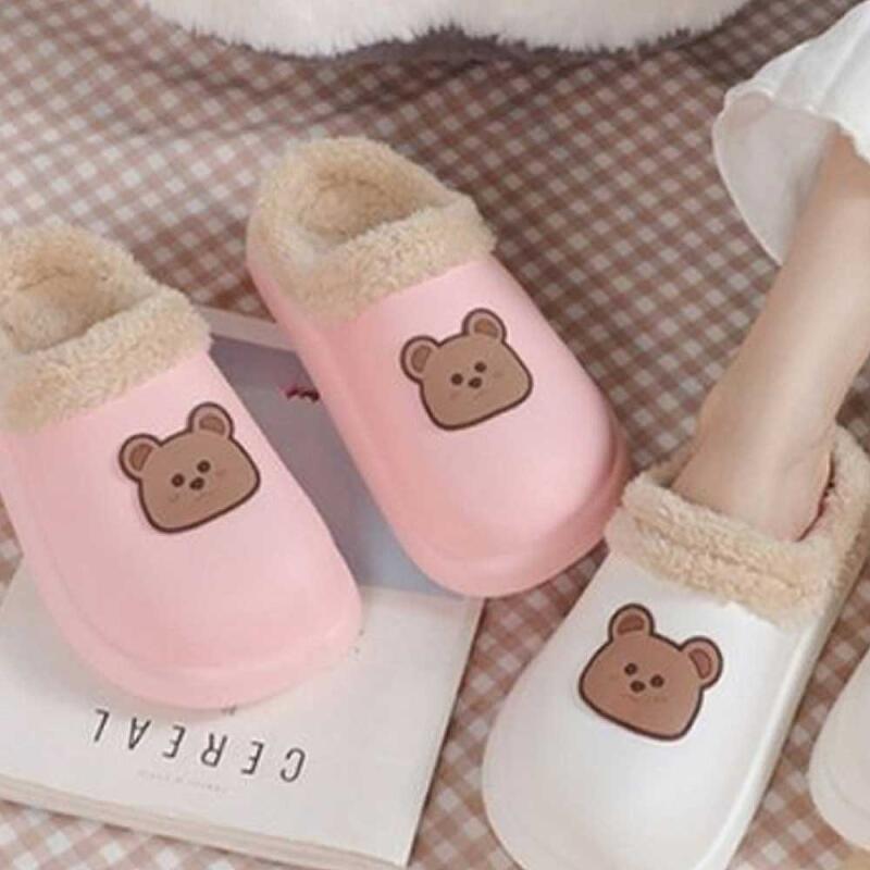 

Winter Women s Bear Fur Slippers 3 Colors CH665 Pink 245-250