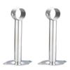 DRELD 2pcs Wardrobe Flange Base Rail Support Bracket Stainless Steel Curtain Rod Socket Fit 25mm Tube +Screws 150/200/250/300mm