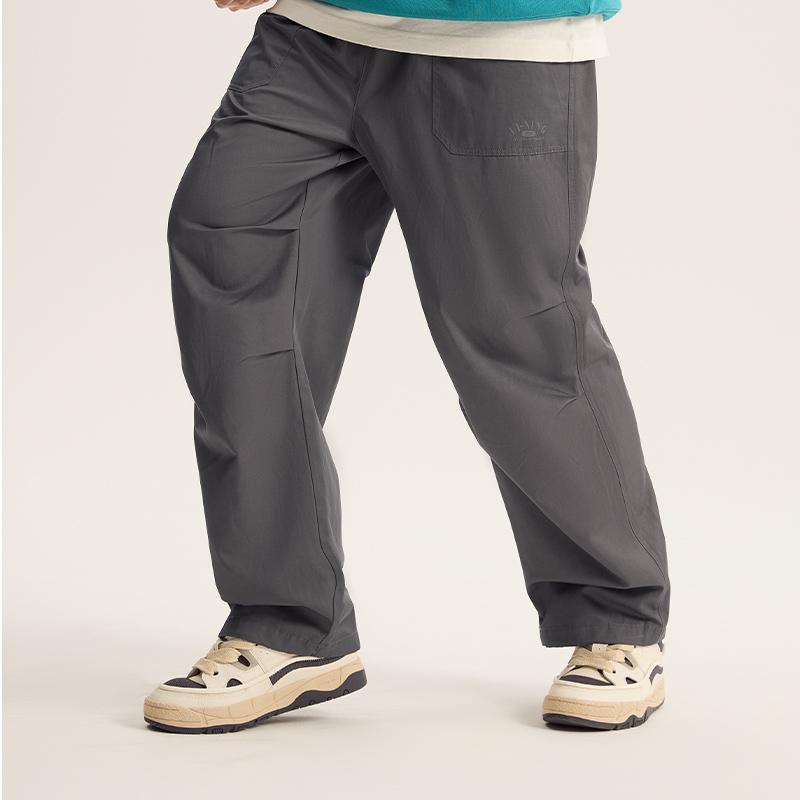 Li Ning Weekend Youth Sports Lifestyle Loose Straight Leg Cargo Pants Men Pants Street-Grey AKXU489-2