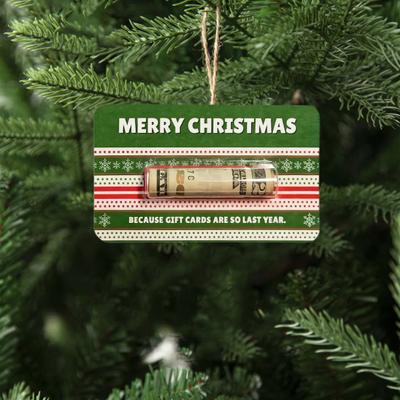 Christmas Money Holders for Cash Wooden Christmas Money Holder Card Christmas Tree Hanging Ornament