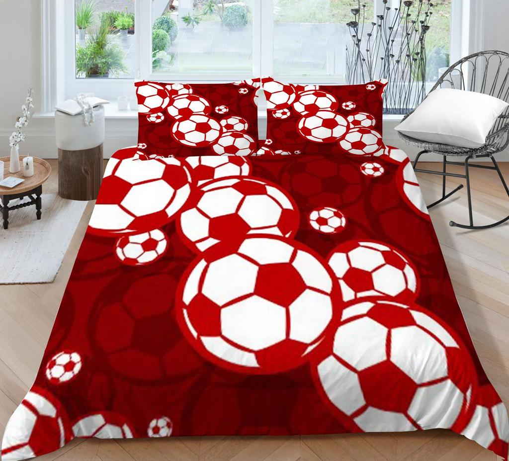 Bedding Set Bedspread Bed Cover Quilt Covers Football Printing Home Bedclothes Luxury Soft Pillowcase Breathable