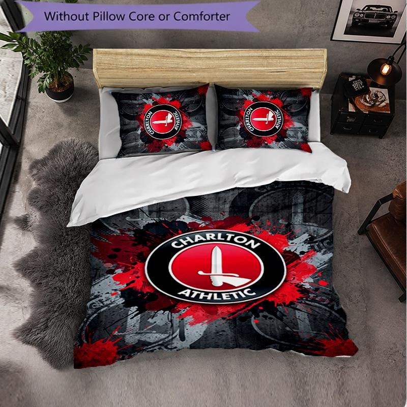 Biancheria da letto a tema Charlton Athletic FC Set 3 Pezzi Copripiumino Biancheria da letto Decorativa Per Camera Adolescenti Decorazione Casa