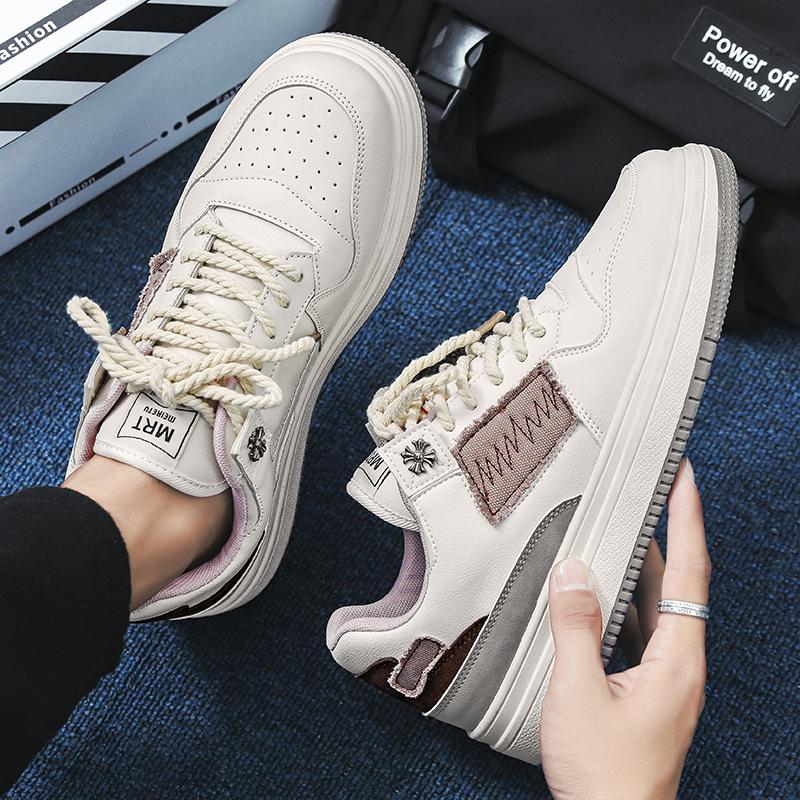 Male Sneakers Men's White Flat Outdoor Footwear Flexible Walking Water Proof Breathable Comfortable Trendy All-match New Fashion