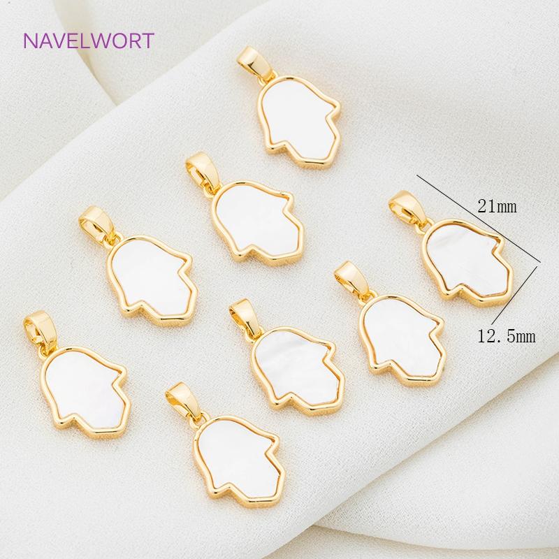 Wholesale 18k Gold Plated Brass Heart/Butterfly Pendants Charms,Natural Shell Charms For Jewelry Making,DIY Necklace Accessories