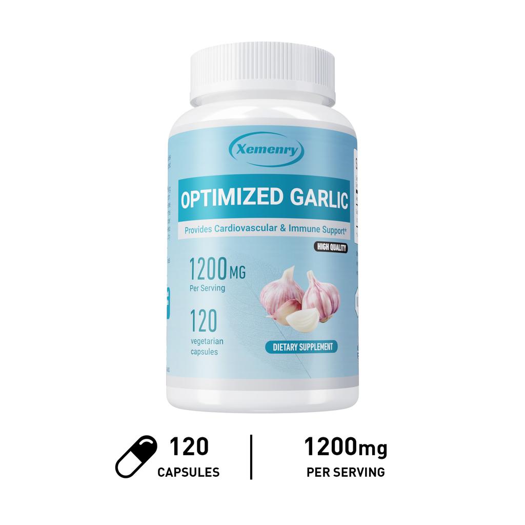 XEMENRY Complément Alimentaire à base d'Extrait d'Ail, Contient de l'Extrait d'Ail, Haute Teneur de 1200 mg, Supplément Nutritionnel Quotidien