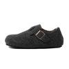 Winter new belt buckle round head flat-soled single shoes retro velvet cotton shoes Boken hairy women's shoes