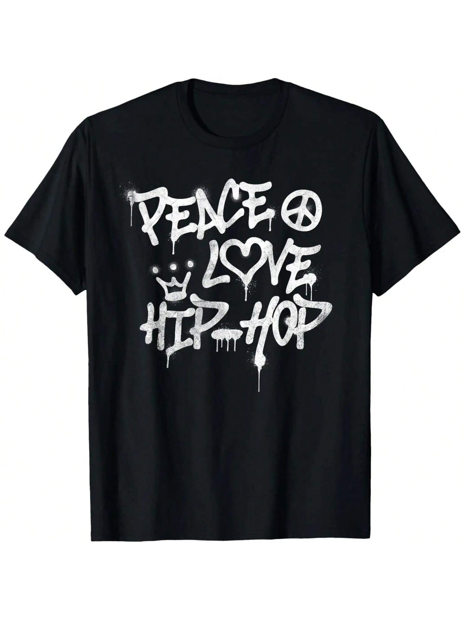 Футболка с надписью Peace Love Hip Hop Dancing S разноцветный