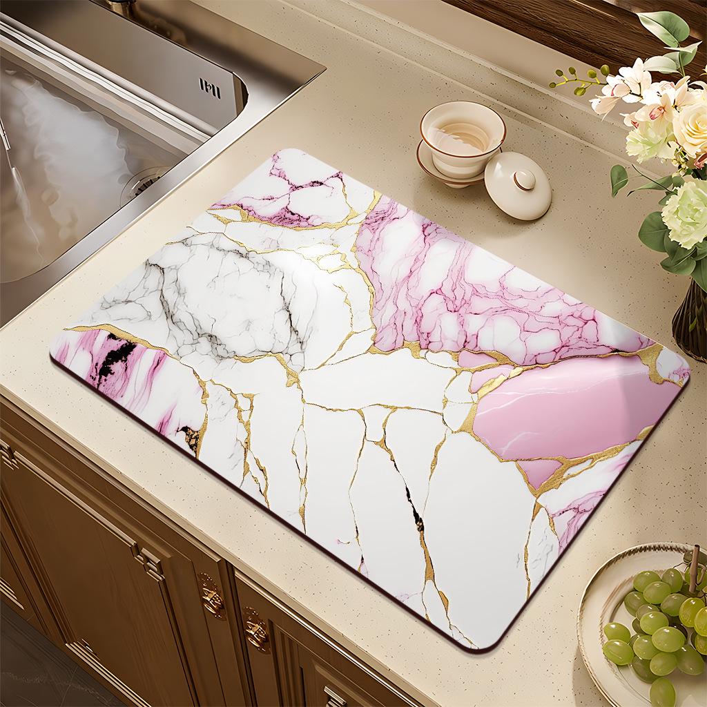 Absorbent Kitchen Diatom Mud Pad: Multi-use for Drain, Countertop, Pot Insulation, Bar Coaster, and Bowl Drying.