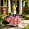 Outdoor Goose Statue with Dress and Hat Porch Decoration Lawn Ornament Patriotic Garden Figurine for Yard Display and Seasonal Use
