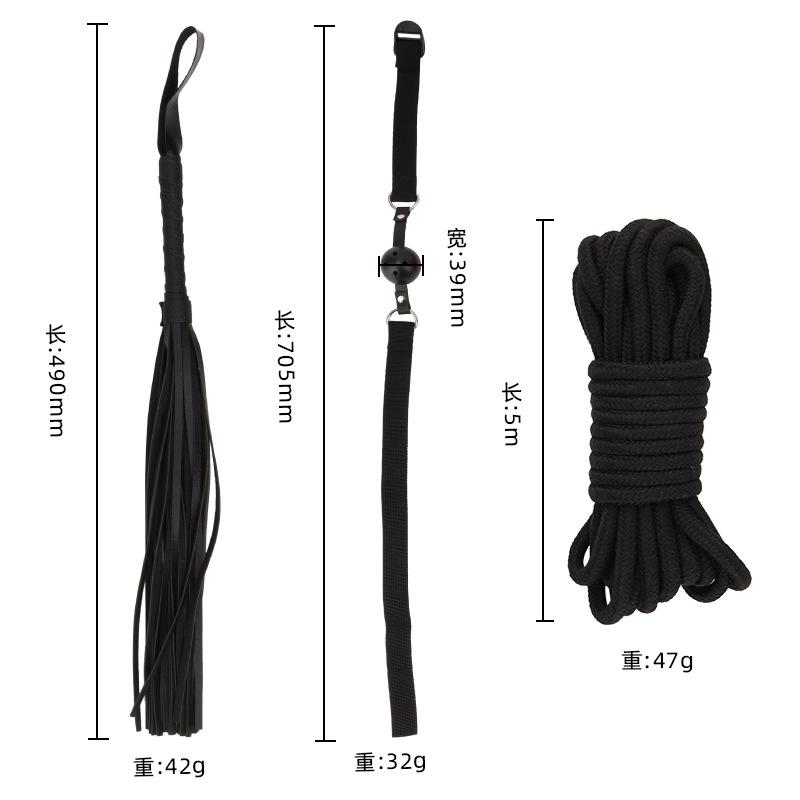 BDSM Bondage Restraint Set Sex Handcuffs Whip Anal Beads Butt Plug Anal Plug Bullet Vibrator Sex Toys for Woman Adult S&M