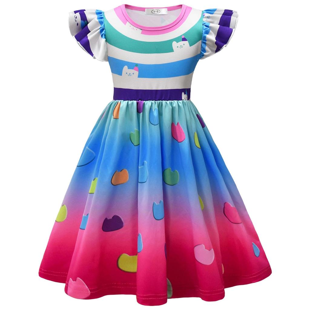 Gaby'S Doll House, Children'S Dress, Girls' Feifei Sleeve Dress, Princess Dress + Bag 88417