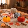 Autumn Harvest Decor 5 Pcs Fall Fabric Pumpkin Decor, Thanksgiving Farmhouse Stuffed Decorations Decoration, Small Faux Pumpkins for Home