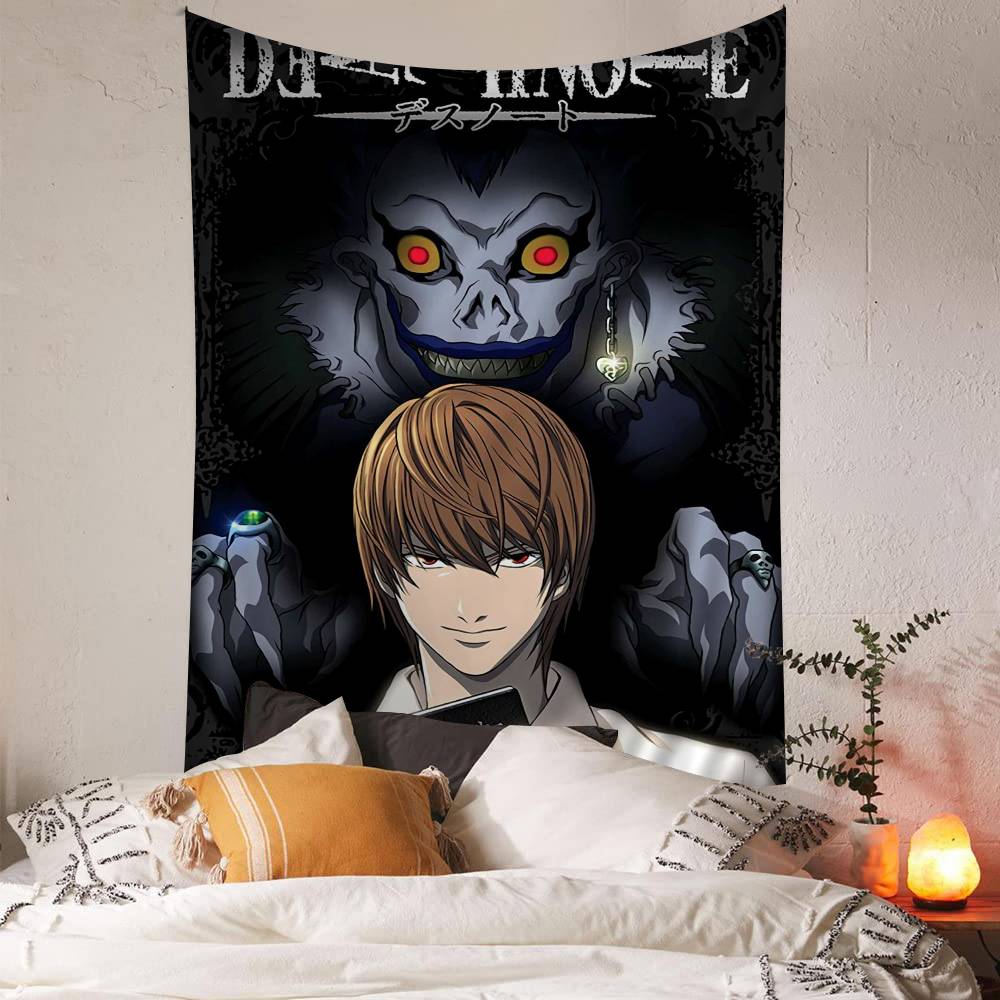 Death Anime Note Anime Tapestry Hippie Flower Wall Carpets Dorm Decor Wall Hanging Home Decor