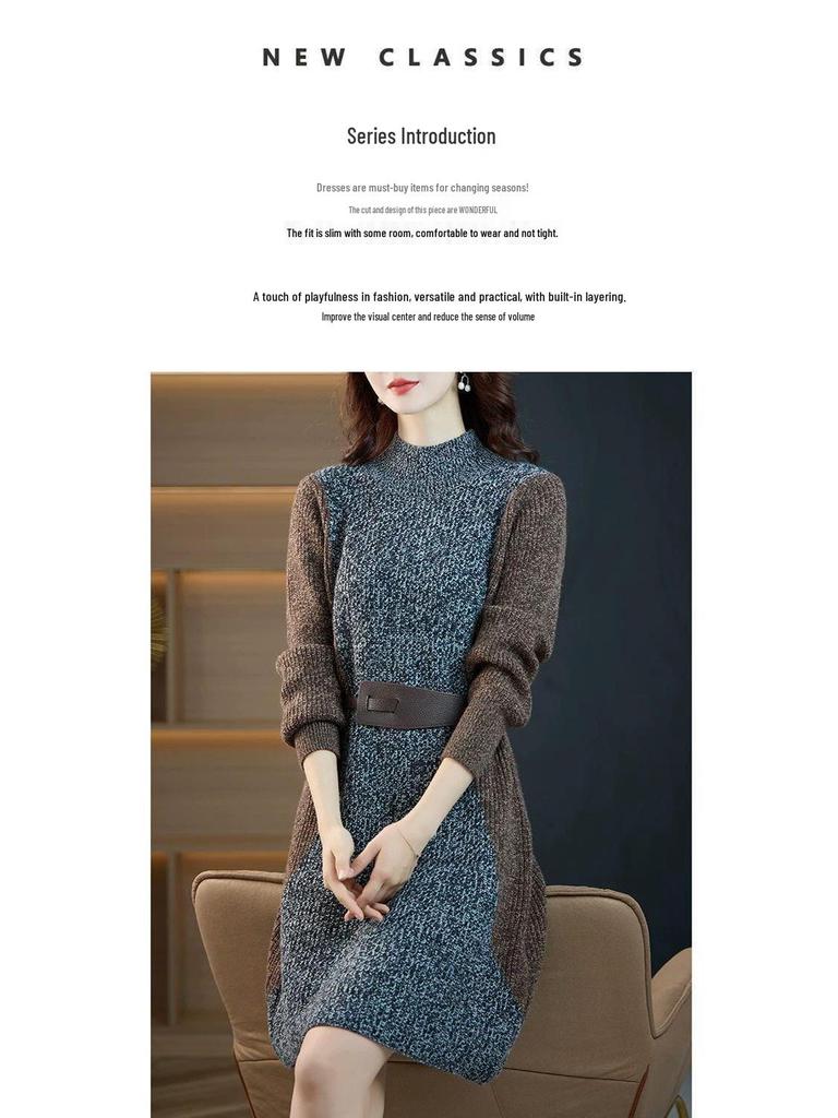2025 Neuer Stil Schmeichelndes Kleines Kleid für Herbst/Winter: Perfekt zum Schichten mit Mänteln, Wolle und langärmeligen Strickkleidern.