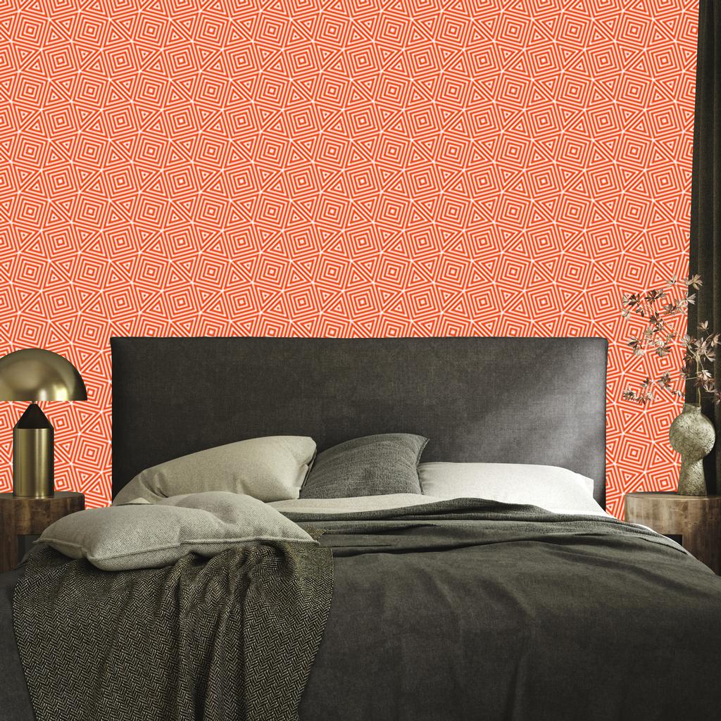 Peach Geometric Pattern Wallpaper for Living Room and Bedroom 50x1000