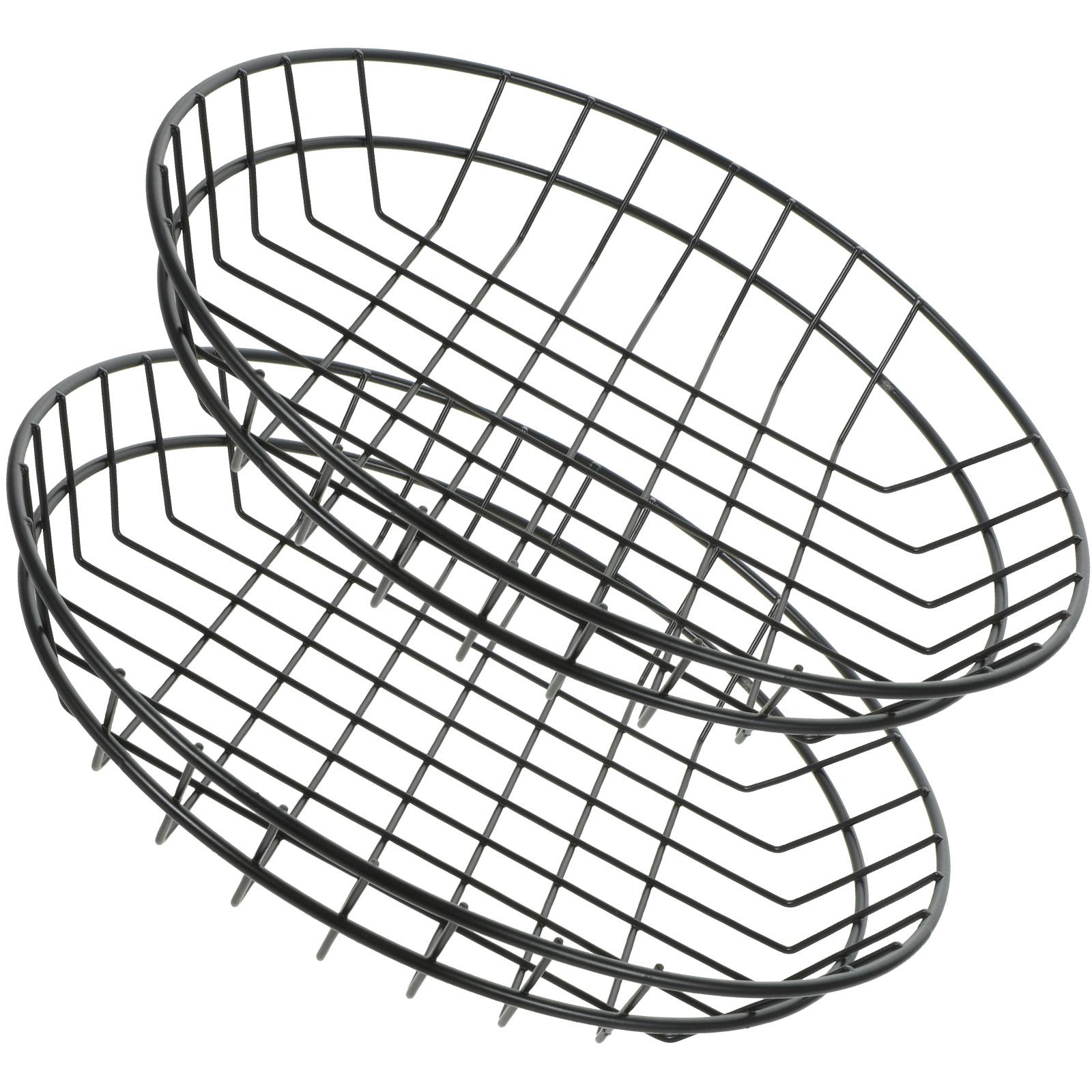 

2 шт. Полая железная корзина Креативный контейнер для хранения фруктов Корзина для еды и закусок Декоративная подставка для закусок Кухонный органайзер 19.5X19.5X5.2CM