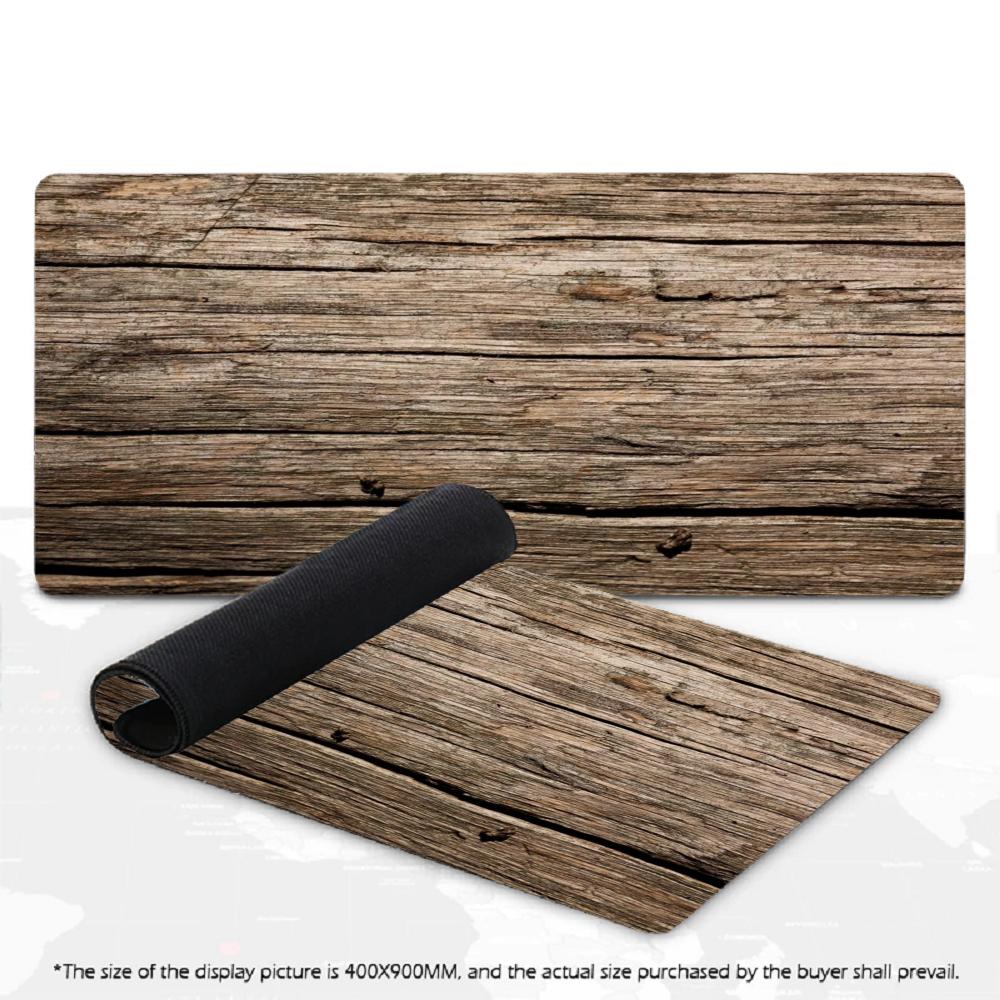Large Retro Simulated Wooden Grain Mouse Pad XXL Minimalist Vintage Desk Mat Non-Slip Rubber Keyboard Pad For Home Desktop