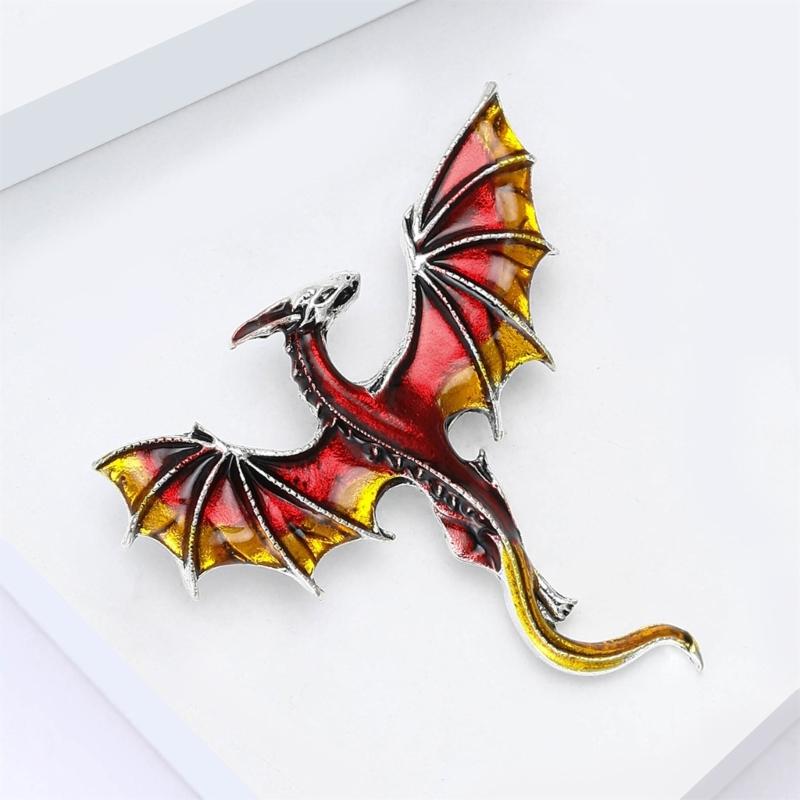 Cartoon Western Dragon Alloy Safety Badge Pin Daily Fashion Unisex Brooch Decorative Scarf Clip Bag Charm