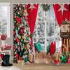 Christmas Backdrop Shower Curtain Holiday Gifts Fireplace Christmas Tree Garland Fabric Bath Curtains Bathroom Decor With Hooks