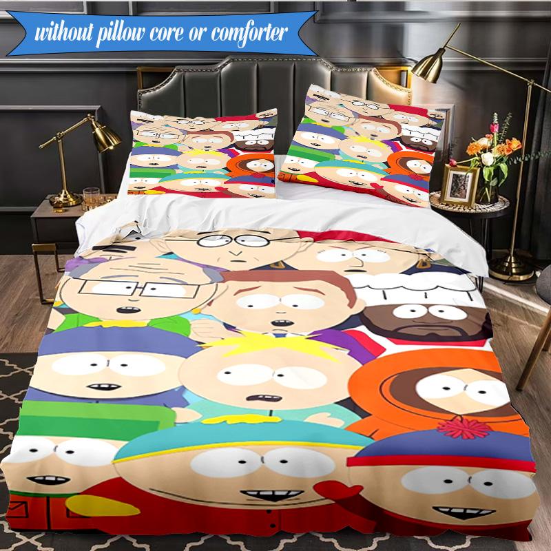 South Friends Adventure 3pcs K-pop music group Bedding set,Ideal for Bedroom, Dormitory,Including Duvet Cover And 2pcs Pillowcases,Fan gifts