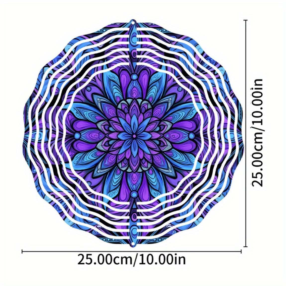 

Металлический ветряной спиннер в богемном стиле, 10 дюймов, яркий дизайн мандалы, садовый декор для патио, газона, балкона, всесезонный уличный 01A