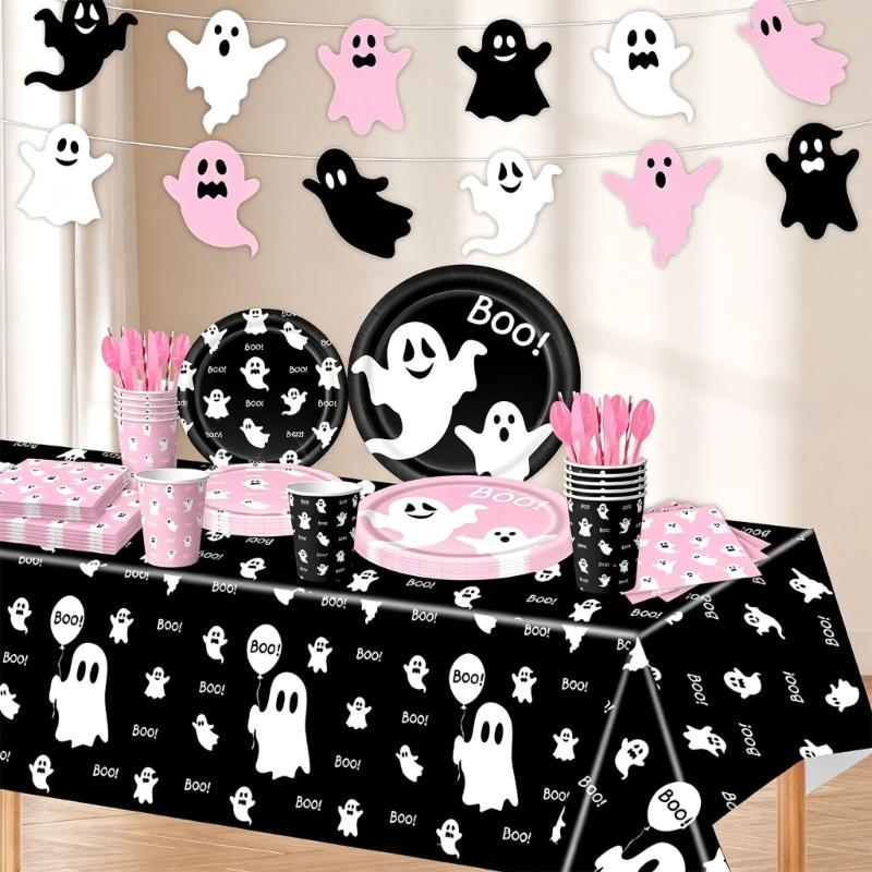 Dessert Table Paper Tableware Set with Plates Cups Napkins for Family Gathering Classroom Use and Meal Service