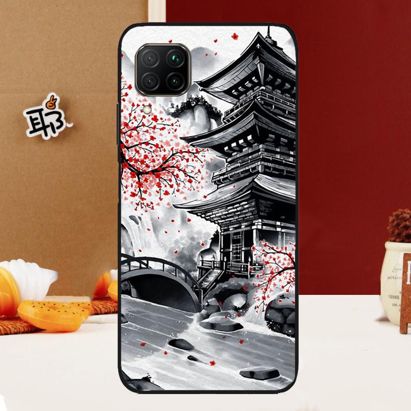 Japanese Art Temple Sakura For Huawei Nova Y70 Y91 Y90 Y60 Y61 Y72 Y73 3i 7i 8i 11i 12i 9 10 SE P20 P30 P40 Lite Case