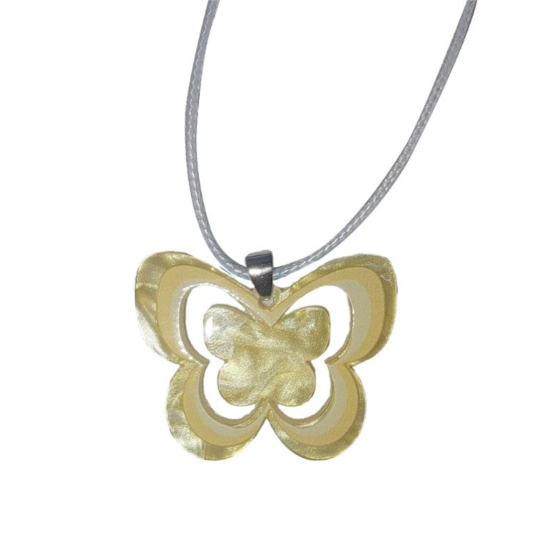 Charming Countryside Style Butterfly Necklace Acrylic Butterfly Charm Clavicle Chain Crystal Cord Choker Jewelry Gift