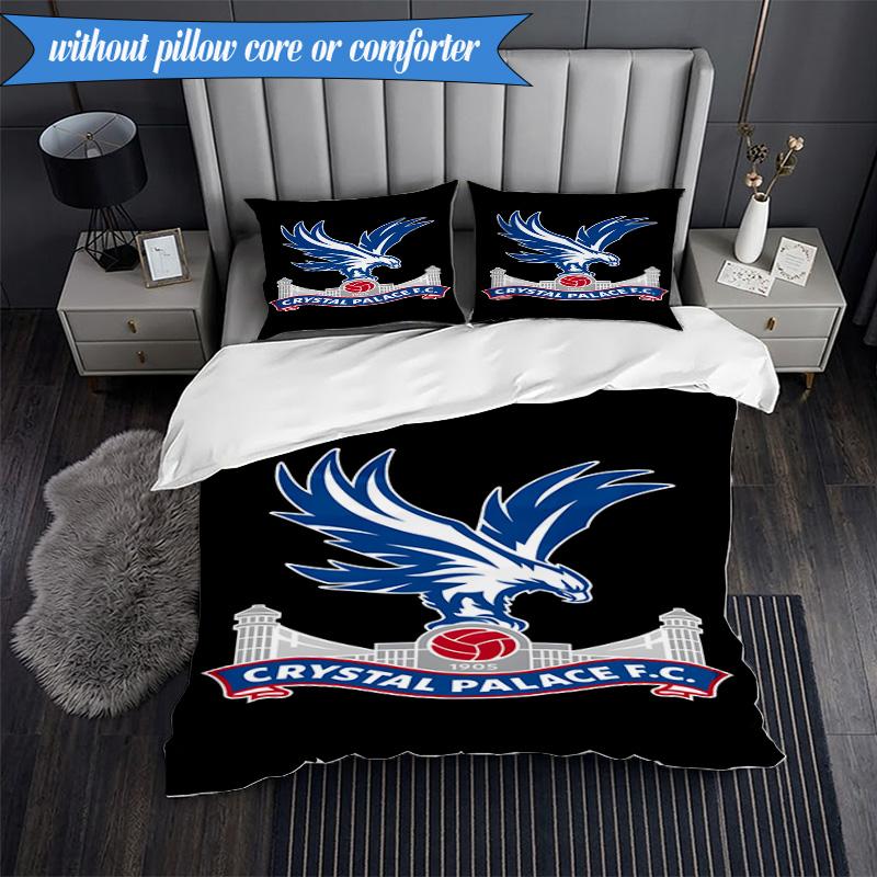 3PCS Crystal Fc Crest Printed Soft Bedding Set,Including 1pc Duvet Cover And 2pcs Pillowcases Perfect for Bedroom, Dormitory, Fan gift