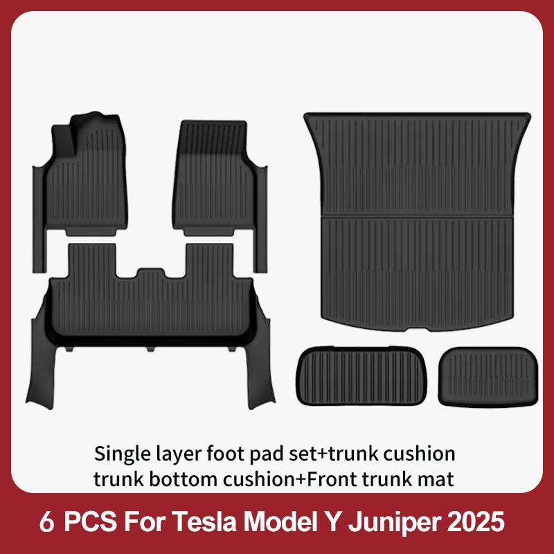 Tappetini per Tesla Model Y Juniper 2025-2026 Premium/Performance Rivestimento Pavimento in TPE & Accessori Copri Soglia Porta Completo