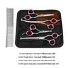 All-Steel Pet Grooming Scissors Set: Flat-Tooth & Curved Trimmers for Dog Hair Care.