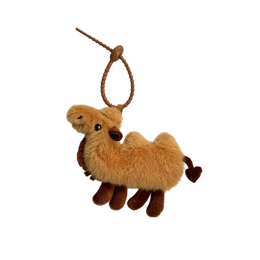 Mini Desert Camel Plush Keychain With Bell Cute Toy For Bag Decor