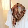 BYSIFA| Deep Khaki 30% Silk 70% wool Scarf Shawl Printed New Brand Fall Winter Women Triangle Silk Wool Scarves Wraps 130*200cm