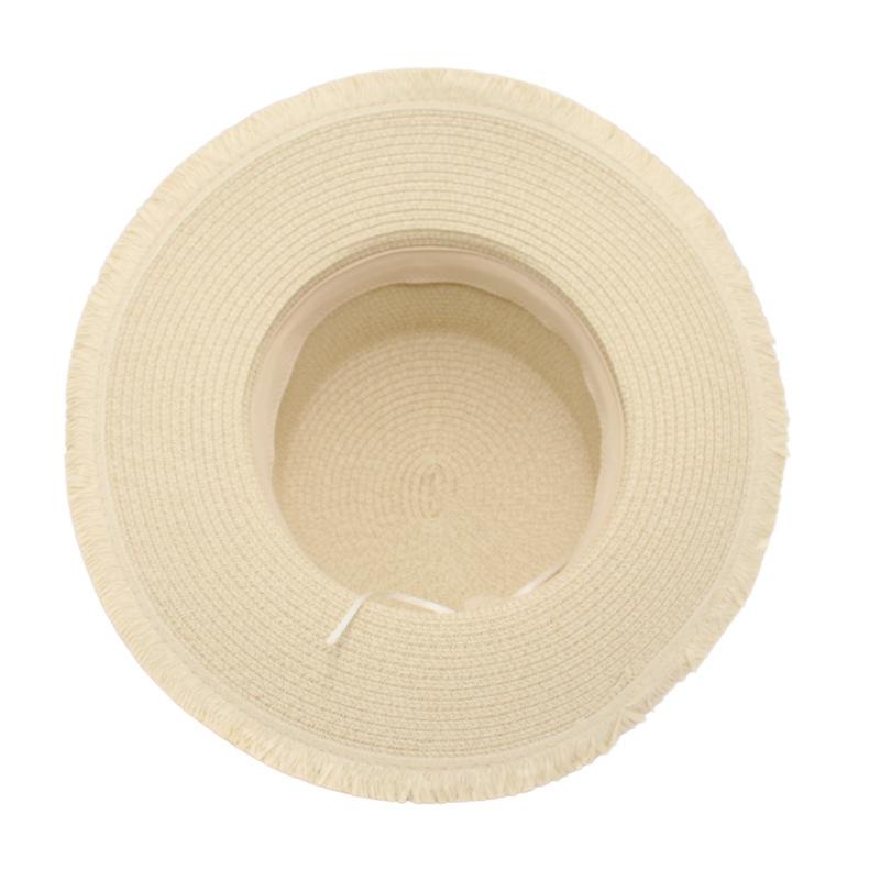 Flat Top Beach Hat Seaside Sun Hat Dome Vacation Rough Rim Panama Lafite Straw Hat