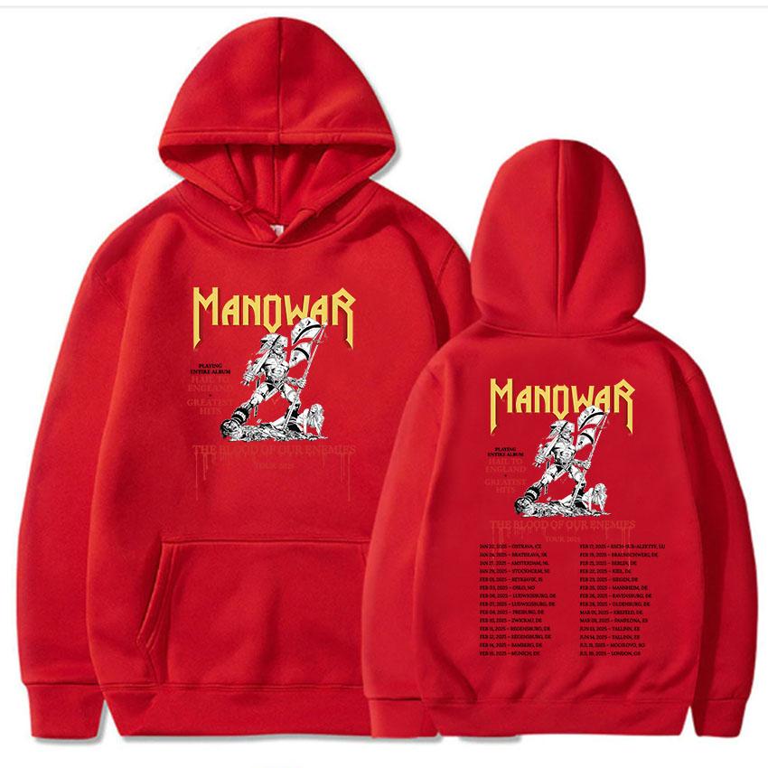 Manowar The Blood Our Enemies Tour 2025 Hoodies Winter Hip Hop Heavy Mental Band Sweatshirts