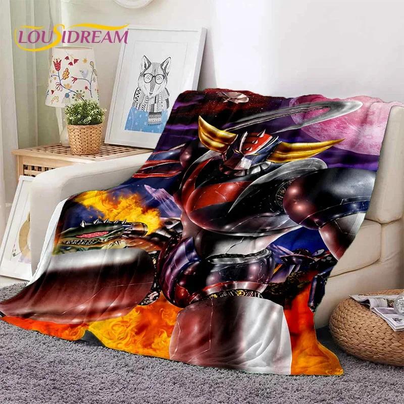 Cartoon UFO Robot Grendizer Anime Soft Flannel Blanket for Beds Bedroom Sofa Picnic,Throw Blanket for Cover Outdoor Leisure Gift