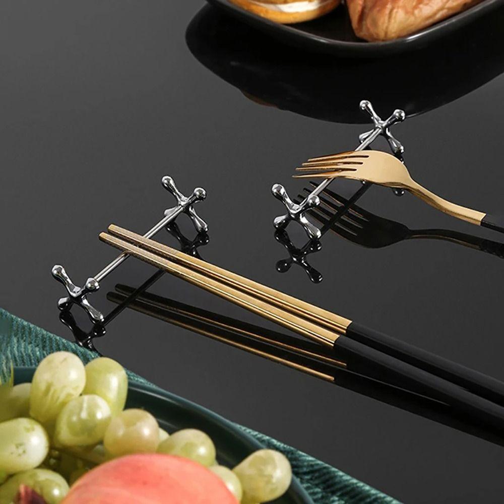 1Pcs Metal Chopstick Holder Stainless Steel Tableware Stand  Art Craft Table Decoration