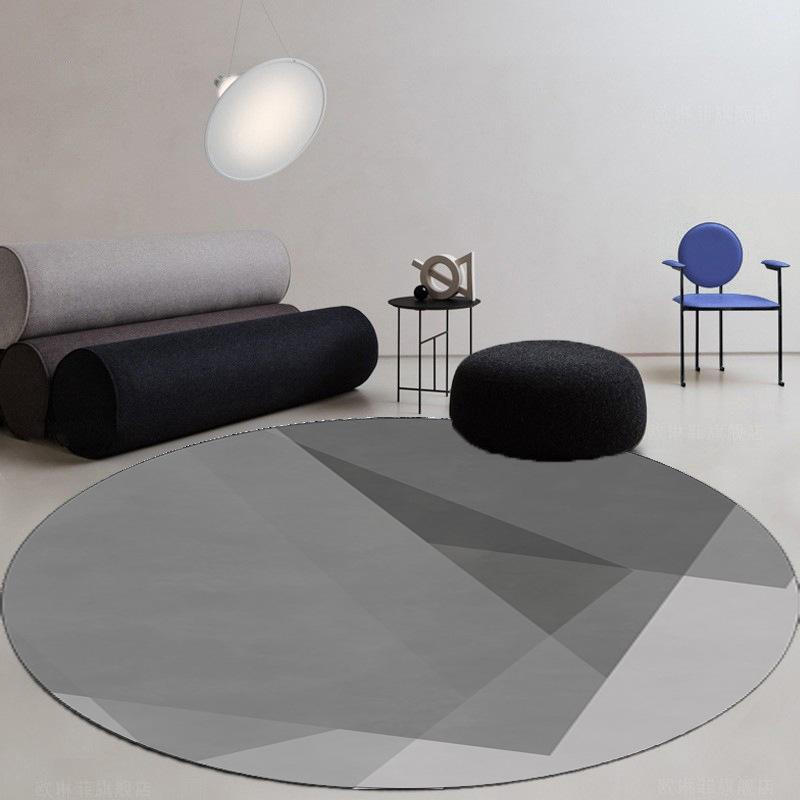 Simple Round Carpet Crystal Velvet Living Room Sofa Coffee Table Blanket Home Office Chair WearResistant And Easy To Take Care Of Foot Pad