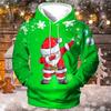 Christmas Men's Santa Claus 3D Hoodies Unisex Pullover Yellow Red Royal Blue Blue Green Hooded Santa Claus Graphic Prints