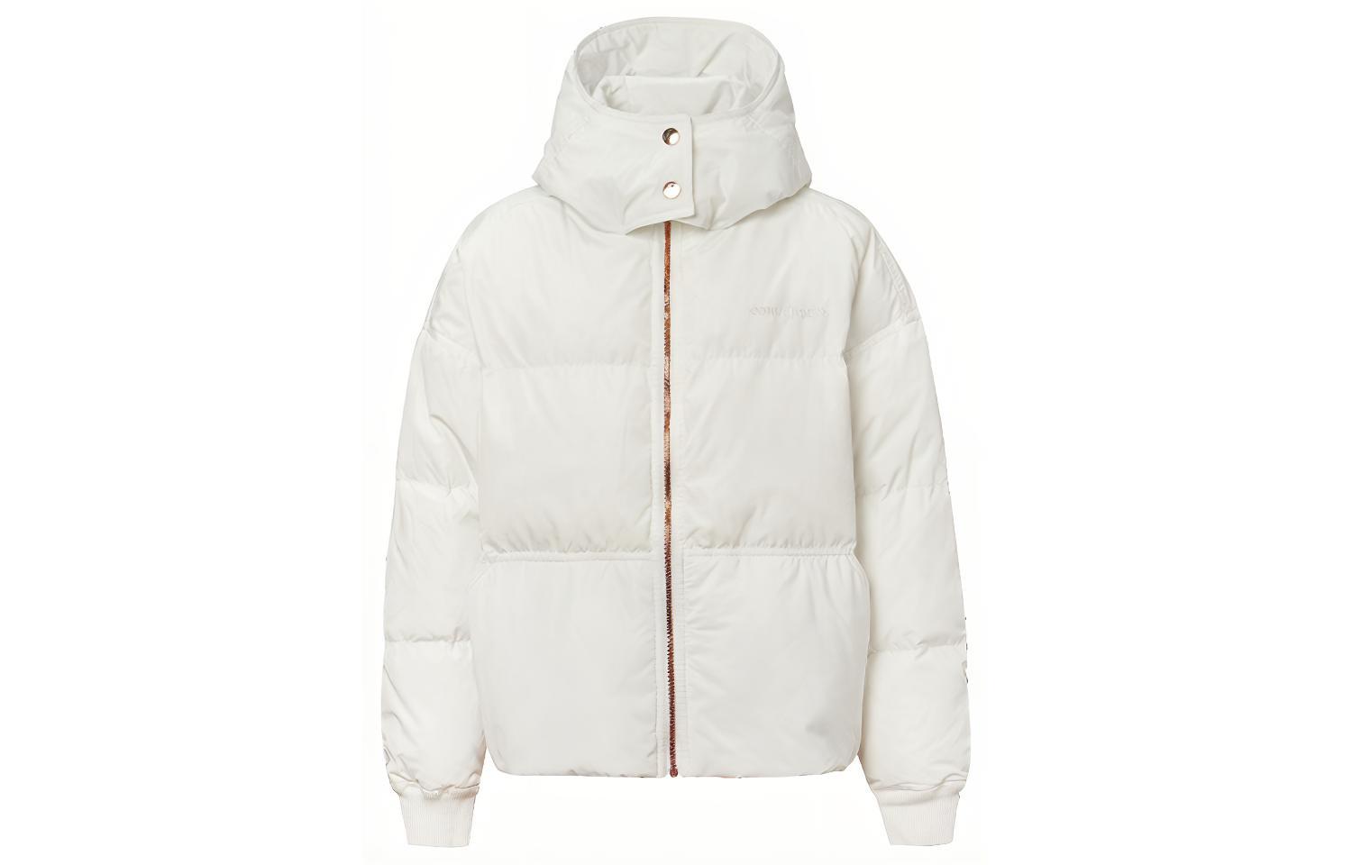 Converse Down Jackets Women s Ecru Hooded Non Detachable Moderate 10019787-A03 XL