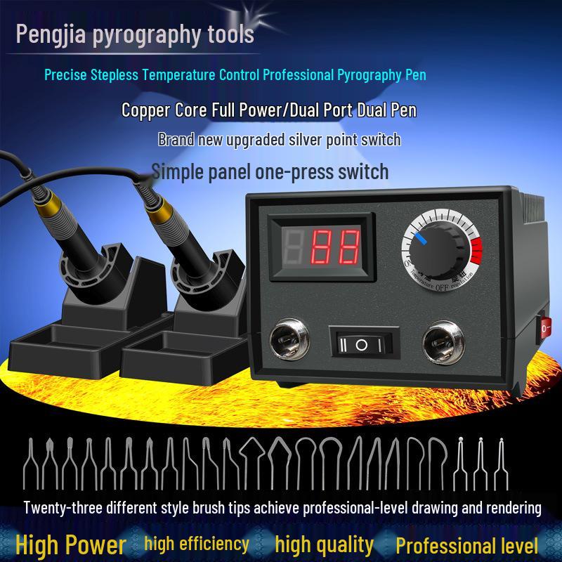Adjustable Temperature Pyrography Tool: Electric Pen for Wood, Gourd, and Rice Paper Pyrography