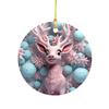 Christmas Pendant Santa Claus Elk Snowman Charm 2D Christmas Hanging Ornament with Lanyard Design Elk Window Decor